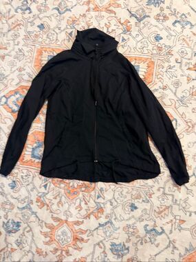 Lululemon Dance Studio Jacket Black Full Zip Hooded Warm Up Size 6 Athleisure